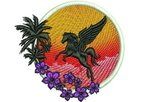 Black Pegasus: Elegant Embroidery for Gifts